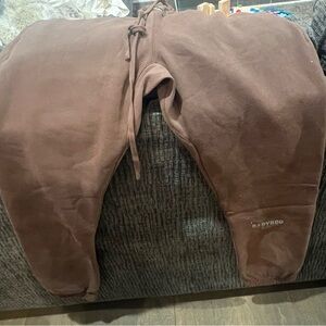 Baby blue fashion, brown, sweatpants, and large. Never been worn